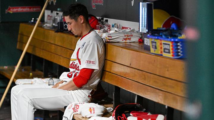 Jun 2, 2026; St. Louis, Missouri, USA; St. Louis Cardinals pitcher Riley O'Brien (61) looks on from the dugout after the Cardinals were defeated by the Texas Rangers at Busch Stadium. Mandatory Credit: Jeff Curry-Imagn Images Jun 2, 2026; St. Louis, Missouri, USA; St. Louis Cardinals pitcher Riley O'Brien (61) looks on from the dugout after the Cardinals were defeated by the Texas Rangers at Busch Stadium. Mandatory Credit: Jeff Curry-Imagn Images