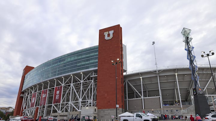 Sep 20, 2025; Salt Lake City, Utah, USA; A general view of Rice-Eccles Stadium before the game between the Utah Utes and the Texas Tech Red Raiders. Mandatory Credit: Rob Gray-Imagn Images