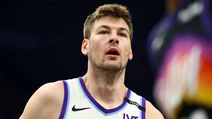 Mar 28, 2026; Phoenix, Arizona, USA; Utah Jazz forward Kyle Filipowski (22) against the Phoenix Suns at Mortgage Matchup Center. Mandatory Credit: Mark J. Rebilas-Imagn Images Mar 28, 2026; Phoenix, Arizona, USA; Utah Jazz forward Kyle Filipowski (22) against the Phoenix Suns at Mortgage Matchup Center. Mandatory Credit: Mark J. Rebilas-Imagn Images
