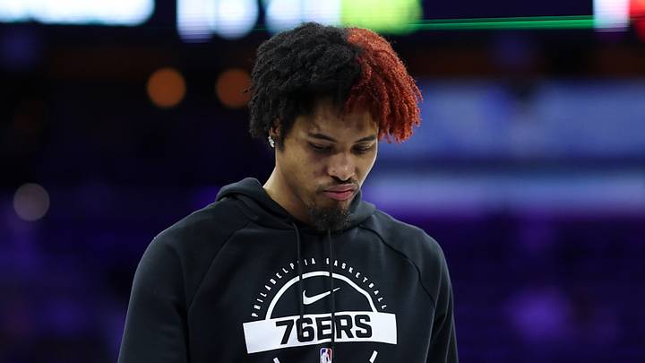 Philadelphia 76ers guard Kelly Oubre Jr. before action against the Boston Celtics at Xfinity Mobile Arena on Apr. 30, 2026.