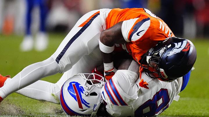 Denver Broncos cornerback Ja'Quan McMillian and Buffalo Bills wide receiver Brandin Cooks