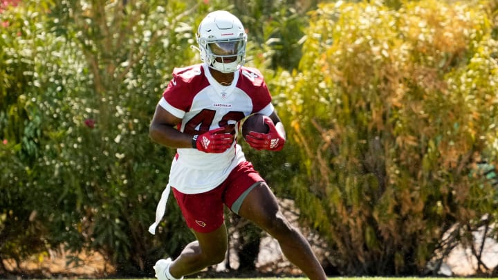 Arizona Cardinals cornerback Kyler McMichael (48) during minicamp at the Cardinals Dignity Health Training Center in Tempe on June 14, 2023. Arizona Cardinals cornerback Kyler McMichael (48) during minicamp at the Cardinals Dignity Health Training Center in Tempe on June 14, 2023.