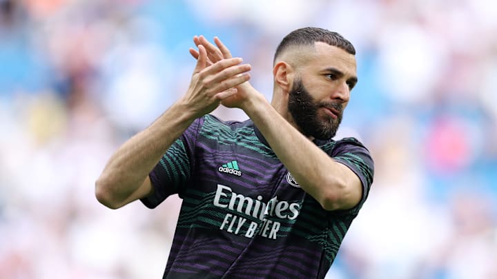 Karim Benzema dispute son dernier match avec le Real Madrid ce dimanche. Karim Benzema dispute son dernier match avec le Real Madrid ce dimanche.