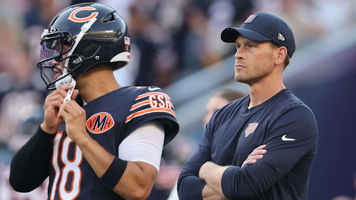 Chicago Bears QB Caleb Williams, HC Ben Johnson