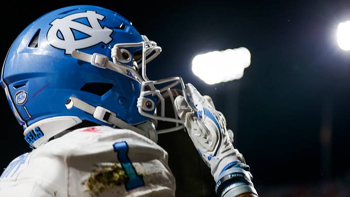 Nov 29, 2025; Raleigh, North Carolina, USA; North Carolina Tar Heels wide receiver Jordan Shipp (1) celebrates a touchdown during the first half of the game against NC State Wolfpack at Carter-Finley Stadium. Mandatory Credit: Jaylynn Nash-Imagn Images Nov 29, 2025; Raleigh, North Carolina, USA; North Carolina Tar Heels wide receiver Jordan Shipp (1) celebrates a touchdown during the first half of the game against NC State Wolfpack at Carter-Finley Stadium. Mandatory Credit: Jaylynn Nash-Imagn Images
