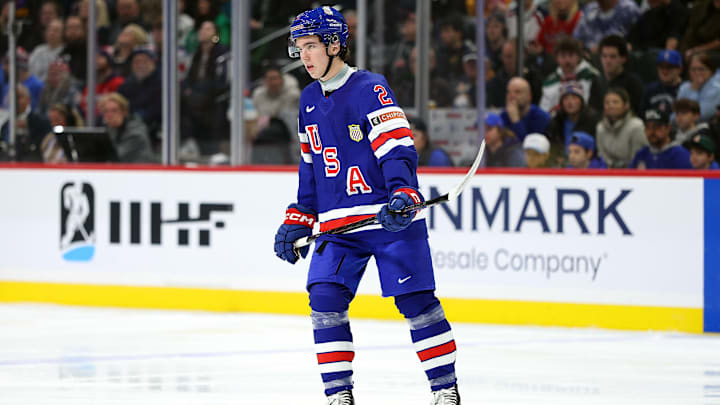 Team USA defenseman Luke Osburn, a Buffalo Sabres prospect