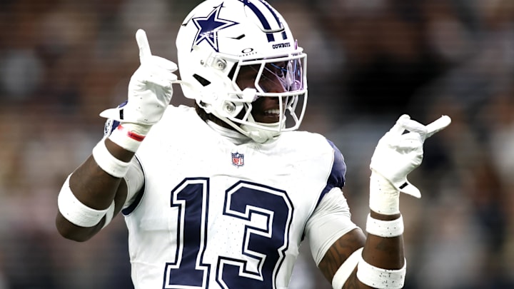 Dallas Cowboys linebacker DeMarvion Overshown reacts after making a tackle against the Cincinnati Bengals.