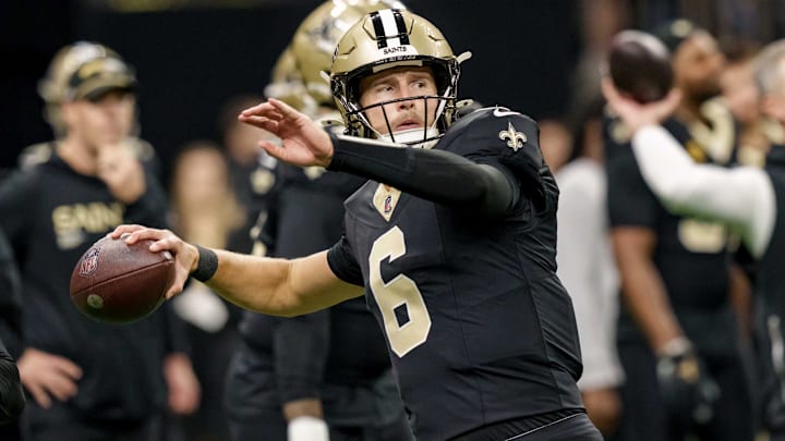 Dec 14, 2025; New Orleans, Louisiana, USA; New Orleans Saints quarterback Tyler Shough (6) throws a ball before the game against the Carolina Panthers at Caesars Superdome. Mandatory Credit: Matthew Hinton-Imagn Images Dec 14, 2025; New Orleans, Louisiana, USA; New Orleans Saints quarterback Tyler Shough (6) throws a ball before the game against the Carolina Panthers at Caesars Superdome. Mandatory Credit: Matthew Hinton-Imagn Images