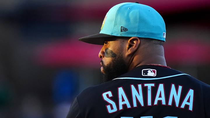 Diamondbacks first baseman Carlos Santana (41) during a spring training game against the Brewers at Salt River Fields on March 20, 2026.