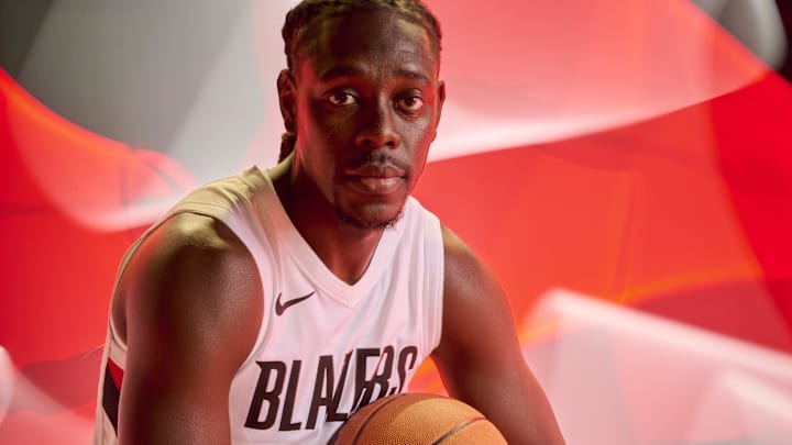 Sep 29, 2025; Portland, OR, USA; Portland Trail Blazers guard Jrue Holiday (5) during media day at the Moda Center. Mandatory Credit: Troy Wayrynen-Imagn Images Sep 29, 2025; Portland, OR, USA; Portland Trail Blazers guard Jrue Holiday (5) during media day at the Moda Center. Mandatory Credit: Troy Wayrynen-Imagn Images