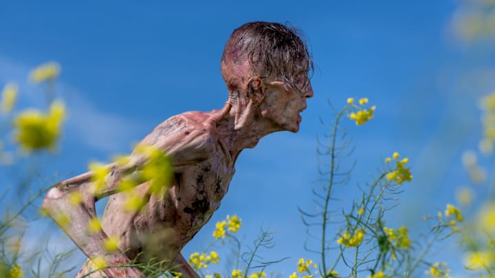 An infected in Columbia Pictures' 28 YEARS LATER.
