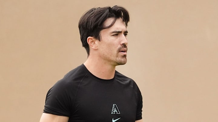 Arizona Diamondbacks right fielder Corbin Carroll (7) during spring training workouts at Salt River Fields on Feb. 16, 2026, in Scottsdale. Arizona Diamondbacks right fielder Corbin Carroll (7) during spring training workouts at Salt River Fields on Feb. 16, 2026, in Scottsdale.
