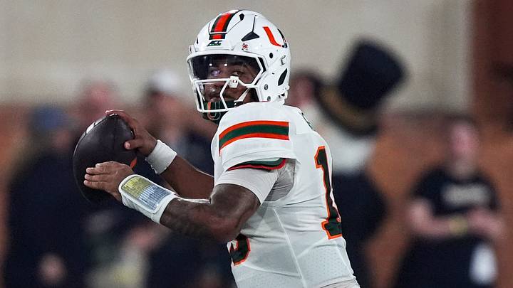 Sep 18, 2026; Winston-Salem, North Carolina, USA; Miami (FL) Hurricanes quarterback Darian Mensah (10) throws the ball during the first half against the Wake Forest Demon Deacons at Allegacy Federal Credit Union Stadium. Mandatory Credit: Jim Dedmon-Imagn Images Sep 18, 2026; Winston-Salem, North Carolina, USA; Miami (FL) Hurricanes quarterback Darian Mensah (10) throws the ball during the first half against the Wake Forest Demon Deacons at Allegacy Federal Credit Union Stadium. Mandatory Credit: Jim Dedmon-Imagn Images