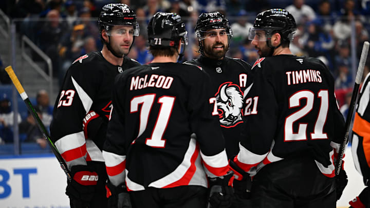 Buffalo Sabres players including alternate captain Alex Tuch Buffalo Sabres players including alternate captain Alex Tuch