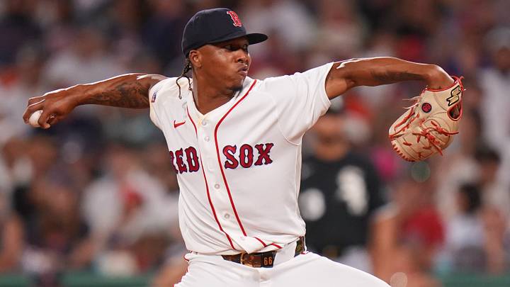 Aug 4, 2026; Boston, Massachusetts, USA; Boston Red Sox pitcher Brayan Bello (66) throws a pitch against the Chicago White Sox in the ninth inning at Fenway Park. Mandatory Credit: David Butler II-Imagn Images Aug 4, 2026; Boston, Massachusetts, USA; Boston Red Sox pitcher Brayan Bello (66) throws a pitch against the Chicago White Sox in the ninth inning at Fenway Park. Mandatory Credit: David Butler II-Imagn Images
