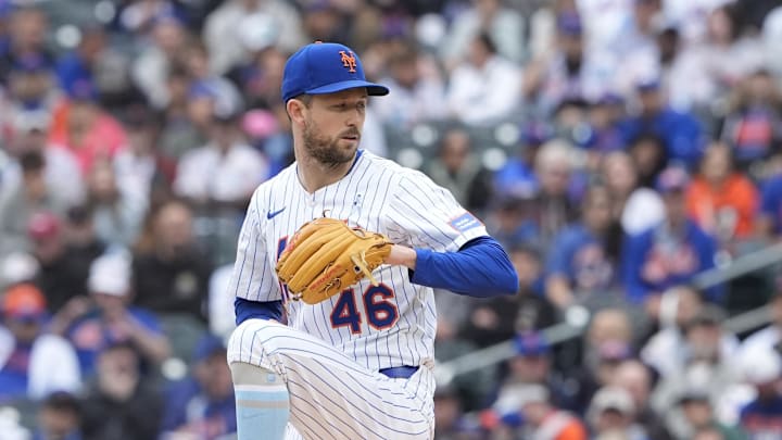 Jun 15, 2025; New York City, New York, USA; New York Mets pitcher Griffin Canning (46) delivers a pitch against the Tampa Bay Rays during the first inning at Citi Field. Mandatory Credit: Gregory Fisher-Imagn Images Jun 15, 2025; New York City, New York, USA; New York Mets pitcher Griffin Canning (46) delivers a pitch against the Tampa Bay Rays during the first inning at Citi Field. Mandatory Credit: Gregory Fisher-Imagn Images