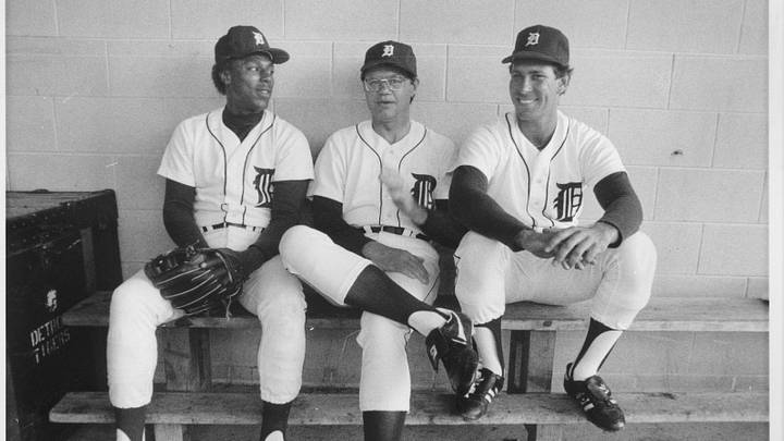 Lou Whitaker, Tom Monaghan & Alan Trammell in spring training, 1998. Lou Whitaker, Tom Monaghan & Alan Trammell in spring training, 1998.