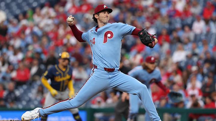 Sep 24, 2026; Philadelphia, Pennsylvania, USA; Philadelphia Phillies pitcher Andrew Painter (24) throws a pitch during the first inning against the Milwaukee Brewers at Citizens Bank Park. Mandatory Credit: Bill Streicher-Imagn Images