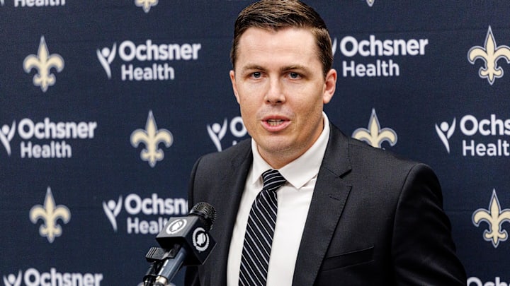  New Orleans Saints introduce Kellen Moore as the head coach and he addresses the media at Ochsner Sports Performance Center.