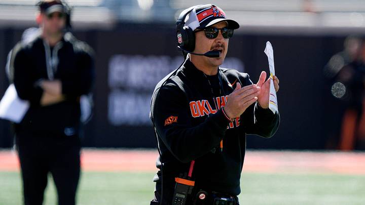 Oklahoma State head football coach Eric Morris. Oklahoma State head football coach Eric Morris.