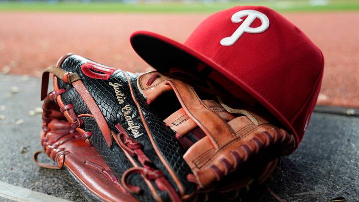 Jun 8, 2026; Toronto, Ontario, CAN; The glove and hat of Philadelphia Phillies center fielder Justin Crawford (2) in the dugout during a game against the Toronto Blue Jays at Rogers Centre. Mandatory Credit: John E. Sokolowski-Imagn Images Jun 8, 2026; Toronto, Ontario, CAN; The glove and hat of Philadelphia Phillies center fielder Justin Crawford (2) in the dugout during a game against the Toronto Blue Jays at Rogers Centre. Mandatory Credit: John E. Sokolowski-Imagn Images