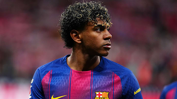 Lamine Yamal of FC Barcelona seen in action during the