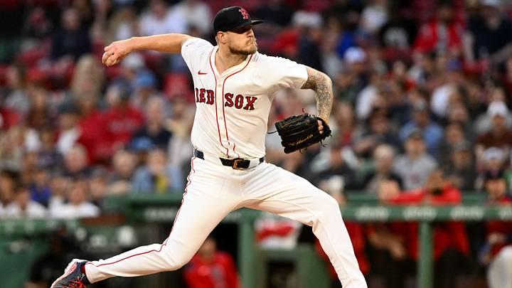 May 7, 2025; Boston, Massachusetts, USA; Boston Red Sox starting pitcher Tanner Houck (89) pitches against the Texas Rangers during the third inning at Fenway Park. Mandatory Credit: Brian Fluharty-Imagn Images