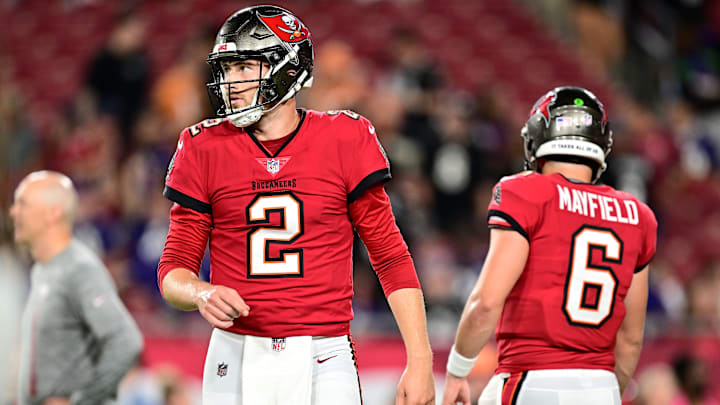 It was unclear if Kyle Trask would be back, but the Tampa Bay Buccaneers re-signed him to a one-year deal to return in 2025.