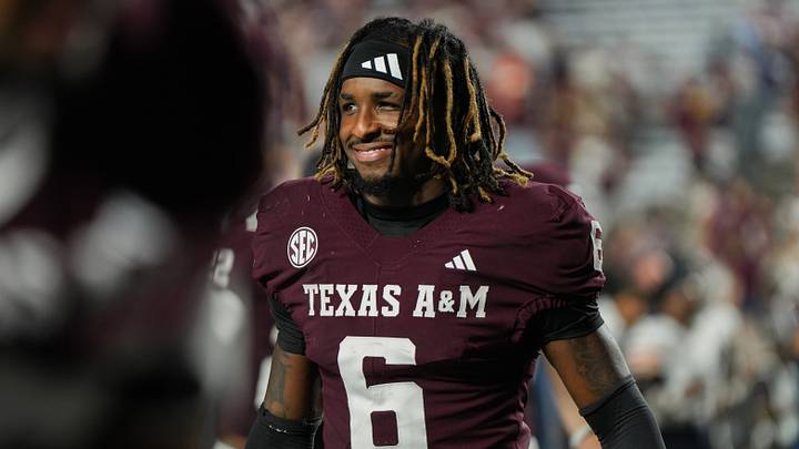 Texas A&M Aggies cornerback Julio Humphrey (6) after the game against the UTSA Roadrunners at Kyle Field. Texas A&M Aggies cornerback Julio Humphrey (6) after the game against the UTSA Roadrunners at Kyle Field.