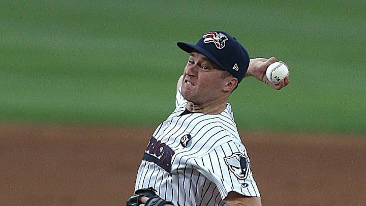 Somerset Patriots pitcher Blas Castano throws on Aug. 4, 2022 Somerset Patriots pitcher Blas Castano throws on Aug. 4, 2022