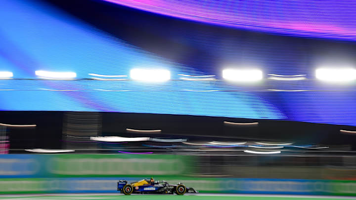 Nov 21, 2024; Las Vegas, Nevada, USA; Williams Racing driver Alex Albon (23) during practice for the Las Vegas Grand Prix at Las Vegas Circuit. Mandatory Credit: Gary A. Vasquez-Imagn Images Nov 21, 2024; Las Vegas, Nevada, USA; Williams Racing driver Alex Albon (23) during practice for the Las Vegas Grand Prix at Las Vegas Circuit. Mandatory Credit: Gary A. Vasquez-Imagn Images