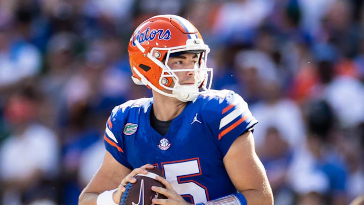 Florida Gators quarterback Graham Mertz missed last week's win over Samford after suffering a concussion vs. Miami. Florida Gators quarterback Graham Mertz missed last week's win over Samford after suffering a concussion vs. Miami.