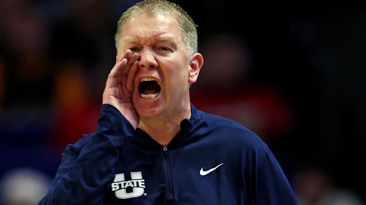 Utah State Aggies head coach Jerrod Calhoun.