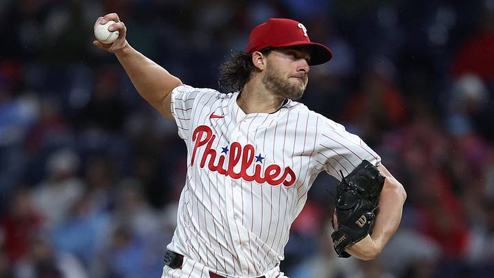 Sep 26, 2026; Philadelphia, Pennsylvania, USA; Philadelphia Phillies pitcher Aaron Nola (27) throws a pitch against the Tampa Bay Rays during the first inning at Citizens Bank Park. Mandatory Credit: Bill Streicher-Imagn Images Sep 26, 2026; Philadelphia, Pennsylvania, USA; Philadelphia Phillies pitcher Aaron Nola (27) throws a pitch against the Tampa Bay Rays during the first inning at Citizens Bank Park. Mandatory Credit: Bill Streicher-Imagn Images