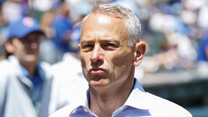 Jul 18, 2025; Chicago, Illinois, USA; Chicago Cubs President of Baseball Operations Jed Hoyer walks on the sidelines before a baseball game between the Chicago Cubs and Boston Red Sox at Wrigley Field. Mandatory Credit: Kamil Krzaczynski-Imagn Images Jul 18, 2025; Chicago, Illinois, USA; Chicago Cubs President of Baseball Operations Jed Hoyer walks on the sidelines before a baseball game between the Chicago Cubs and Boston Red Sox at Wrigley Field. Mandatory Credit: Kamil Krzaczynski-Imagn Images