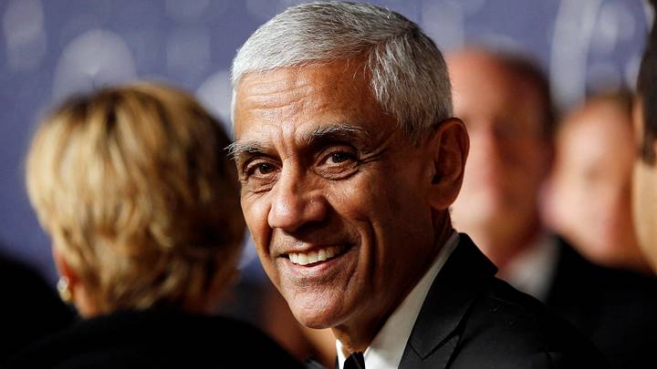 Vinod Khosla, founder and partner of Khosla Ventures, arrives on the red carpet during the second annual Breakthrough Prize Awards at the NASA Ames Research Center in Mountain View, California. Vinod Khosla, founder and partner of Khosla Ventures, arrives on the red carpet during the second annual Breakthrough Prize Awards at the NASA Ames Research Center in Mountain View, California.