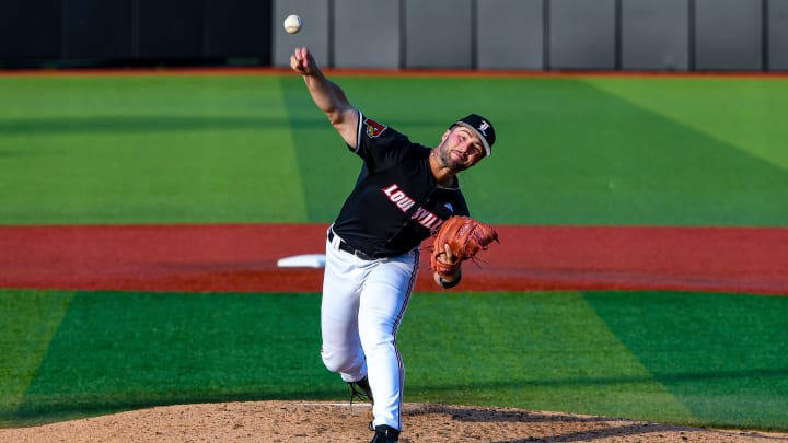Louisville baseball right-handed pitcher Kaleb Corbett Louisville baseball right-handed pitcher Kaleb Corbett