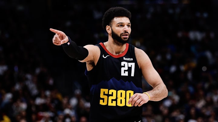 Feb 29, 2024; Denver, Colorado, USA; Denver Nuggets guard Jamal Murray (27) 
