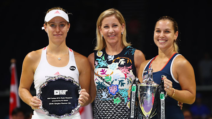 Chris Evert and Angelique Kerber at WTA Finals