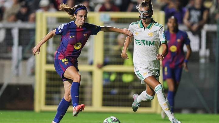 Aitana Bonmatí of Barcelona and Frederikke Thøgersen of Aitana Bonmatí of Barcelona and Frederikke Thøgersen of