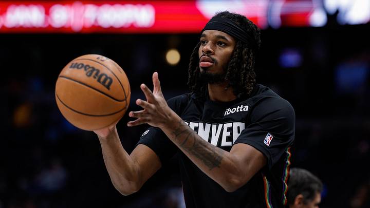 Jan 17, 2026; Denver, Colorado, USA; Denver Nuggets forward Daron Holmes II (14) before the game against the Washington Wizards at Ball Arena. Mandatory Credit: Isaiah J. Downing-Imagn Images Jan 17, 2026; Denver, Colorado, USA; Denver Nuggets forward Daron Holmes II (14) before the game against the Washington Wizards at Ball Arena. Mandatory Credit: Isaiah J. Downing-Imagn Images