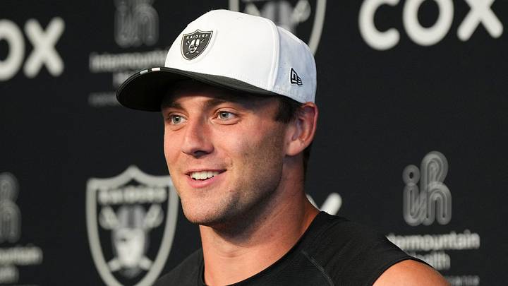 Las Vegas Raiders tight end Brock Bowers meets with the media after OTAs.