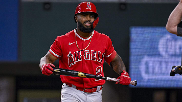Sep 21, 2022; Arlington, Texas, USA; Los Angeles Angels second baseman Luis Rengifo (2) in action