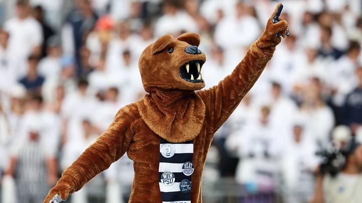 The Penn State Nittany Lion mascot cheers during the third quarter against the Northwestern Wildcats at Beaver Stadium. The Penn State Nittany Lion mascot cheers during the third quarter against the Northwestern Wildcats at Beaver Stadium.