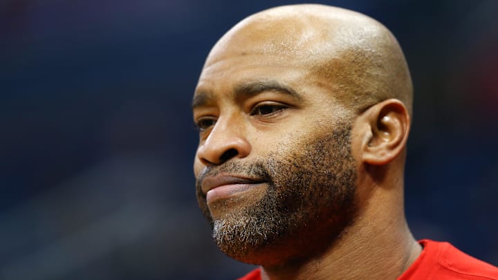 Vince Carter was visibly emotional upon hearing his jersey would be retired by the Toronto Raptors.