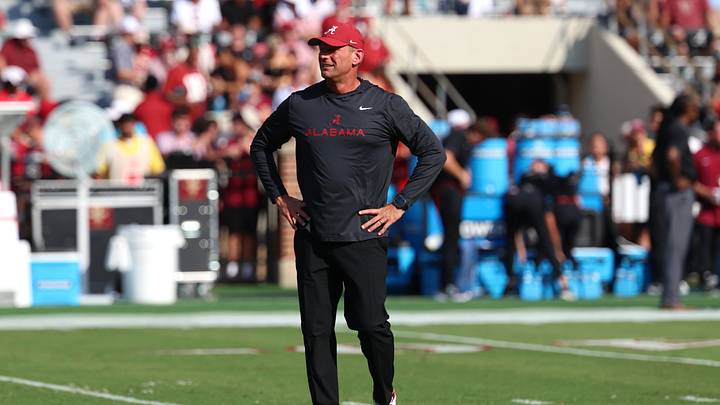 Sep 19, 2026; Tuscaloosa, Alabama, USA; Alabama Crimson Tide head coach Kalen DeBoer looks on before the game against the Florida State Seminoles at Saban Field at Bryant-Denny Stadium. Mandatory Credit: David Leong-Imagn Images Sep 19, 2026; Tuscaloosa, Alabama, USA; Alabama Crimson Tide head coach Kalen DeBoer looks on before the game against the Florida State Seminoles at Saban Field at Bryant-Denny Stadium. Mandatory Credit: David Leong-Imagn Images