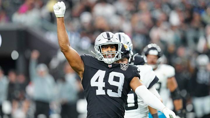 Las Vegas Raiders defensive end Charles Snowden celebrates after a play against the Jacksonville Jaguars at Allegiant Stadium. Las Vegas Raiders defensive end Charles Snowden celebrates after a play against the Jacksonville Jaguars at Allegiant Stadium.