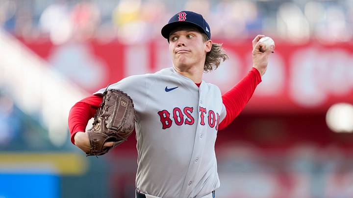 May 20, 2026; Kansas City, Missouri, USA; Boston Red Sox starting pitcher Connelly Early (71) pitches during the first inning against the Kansas City Royals at Kauffman Stadium. Mandatory Credit: Jay Biggerstaff-Imagn Images