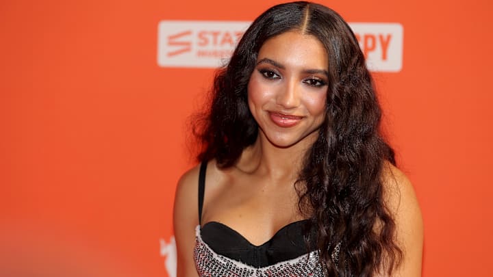 Apr 13, 2026; New York, NY, USA; Azzi Fudd poses for a photo on the orange carpet before the 2026 WNBA Draft at The Shed at Hudson Yards. 