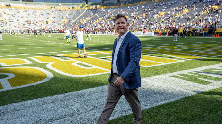 Green Bay Packers general manager Brian Gutekunst is shown before their game against the Houston Texans. Green Bay Packers general manager Brian Gutekunst is shown before their game against the Houston Texans.